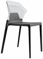 Стул пластиковый Papatya Ego-S, антрацит, прозрачный
