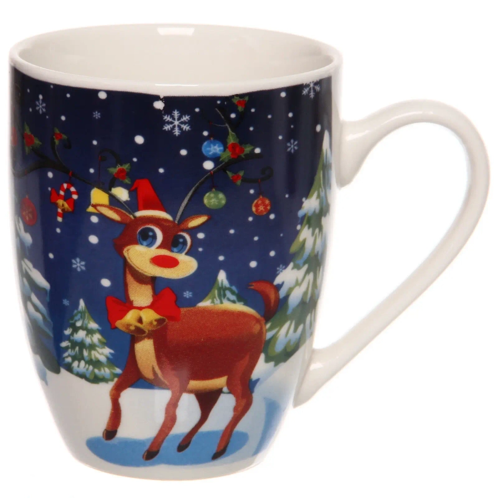 Кружка керамическая 350мл «Красота зимней ночи», микс рисунков