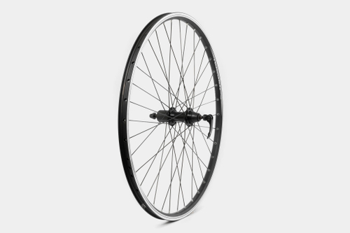 Колесо заднее 26" HOGGER двойной обод пистон., черный, касс. 8-10 ск. эксц. промподш. черный спица черный(Weinmann)