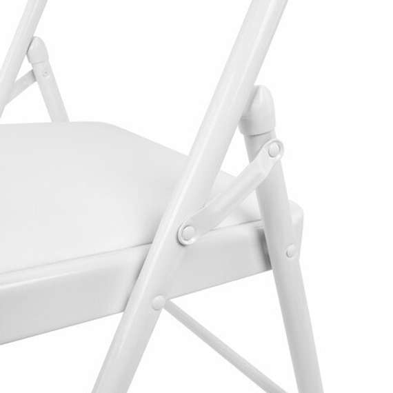 Стул складной BRABIX "Golf Plus CF-003 КОМФОРТ", белый каркас, кожзам белый, 533028