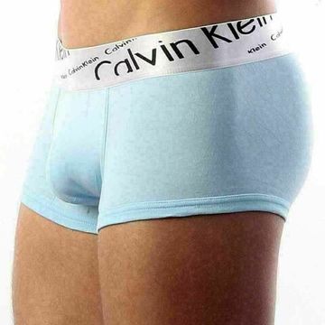 Мужские трусы боксеры светло-голубые с косой резинкой Calvin Klein Steel Boxer Italics Sky Blue