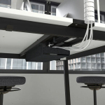 Стол для переговоров - MITTZON IKEA /ИКЕА МИТТЗОН , 108х140х105 см, белый/черный