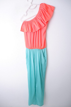 Комбинезон яркий на одно плечо 42 размер