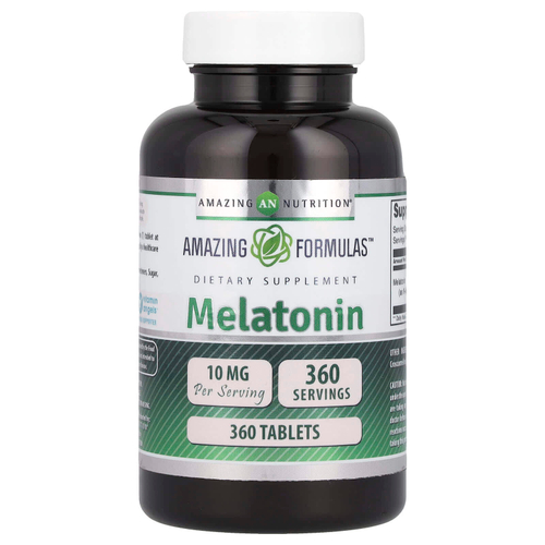 Amazing Nutrition, Мелатонин, 10 мг, 360 таблеток