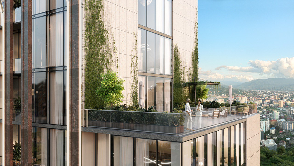 ЖК "ONE" Грузия, Батуми. Жилой комплекс бизнес -класса в новом центре города. Рядом пляж 800 м, парк Качиньских, велодорожки, ТРЦ и аэропорт в 4 км. Победитель European Property Awards 2025- 2026 в номинации «Многофункциональные комплексы»