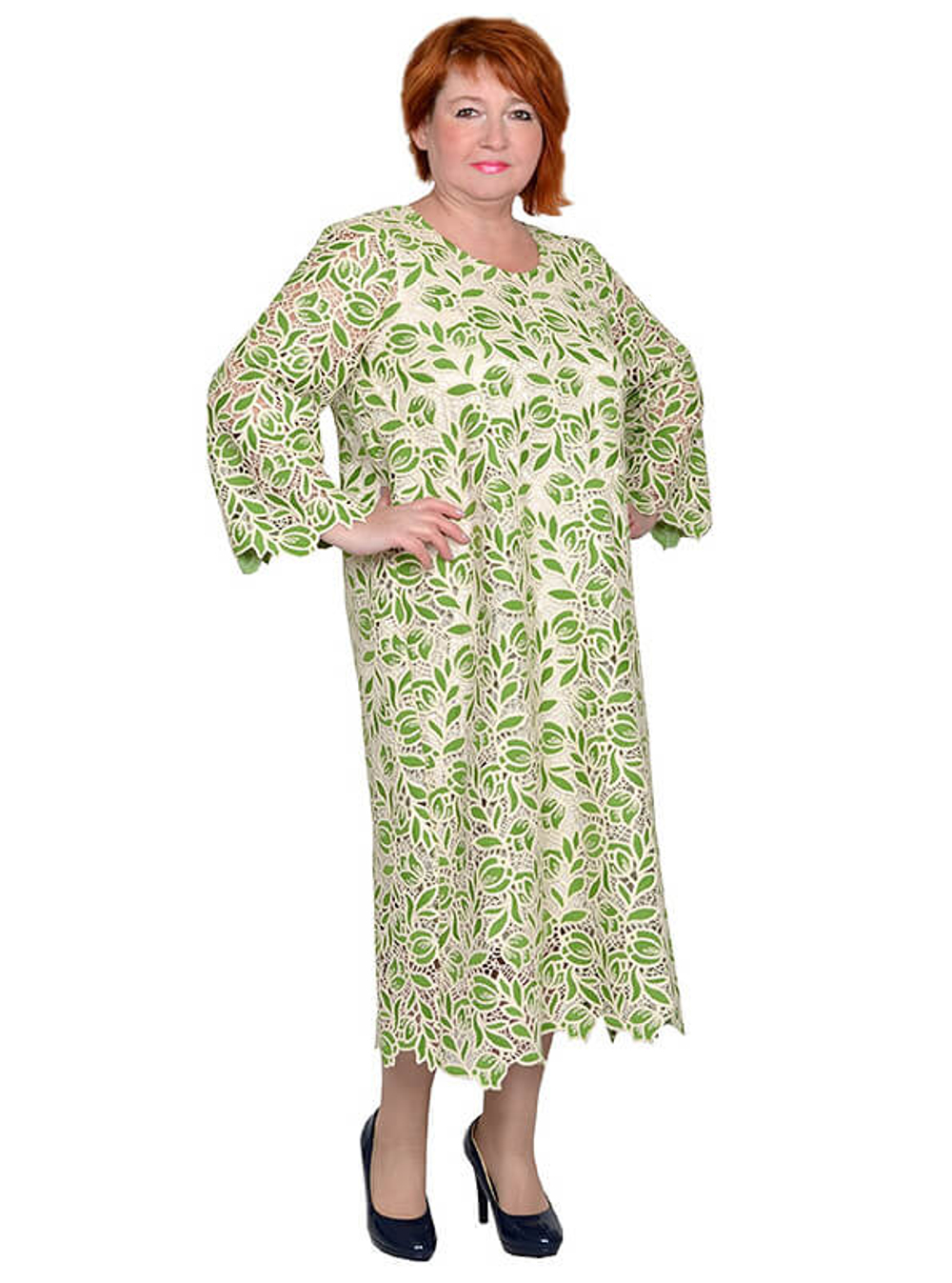 Платье-миди из кружева Лайм