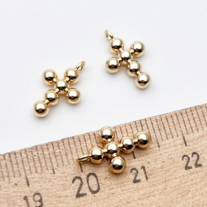 Подвеска Крест, цвет золото, размер 14,5*9 мм, цена за 1 шт