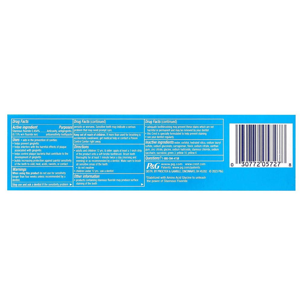 Crest, Pro Health, зубная паста с фторидом, с видимой поверхностью, 121 г (4,3 унции)