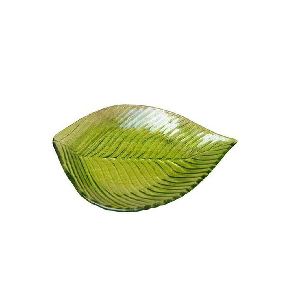 Декоративная чаша Лист зелёный 30 см