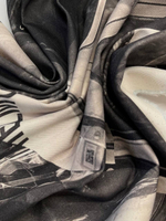 Джинса (деним) хлопковая Helmut Lang серо-бежевая с дизайнерским принтом