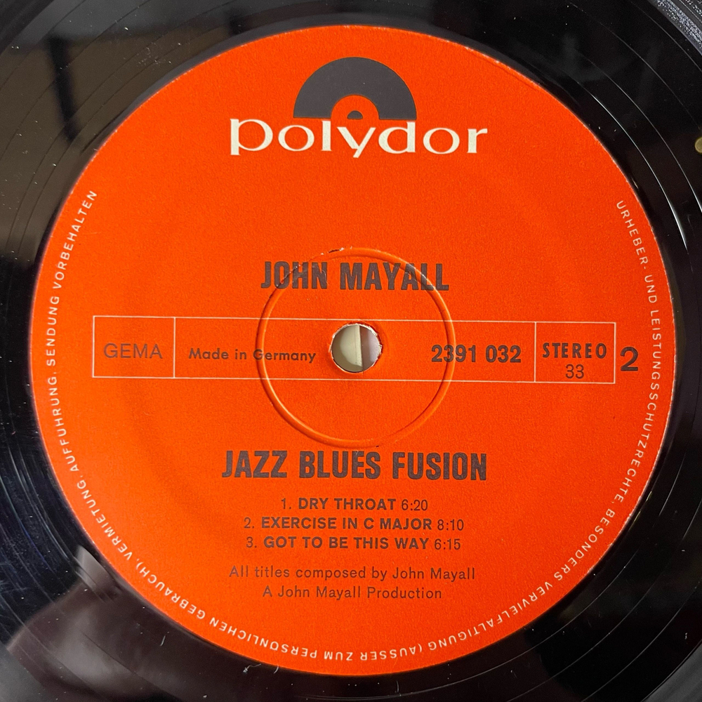 Винтажная виниловая пластинка LP John Mayall Jazz Blues Fusion (Германия 1972)