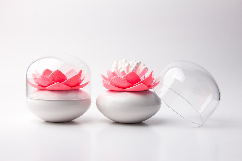 Контейнер для хранения ватных палочек lotus, белый/розовый