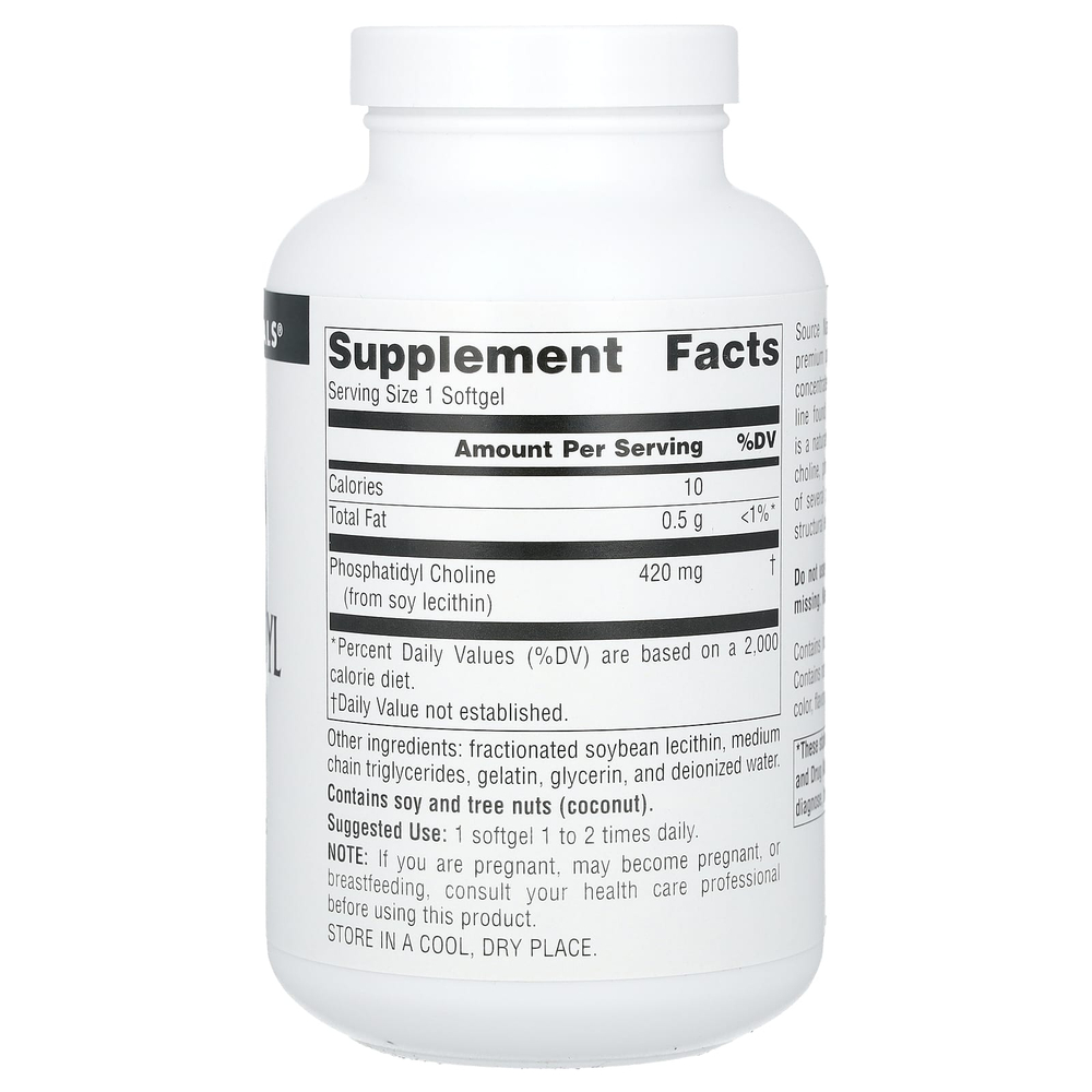 Source Naturals, фосфатидилхолин, 420 мг, 180 капсул