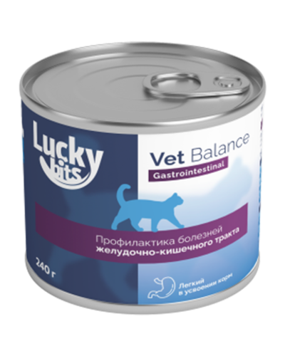 Lucky bits Gastrointestinal консервы для кошек профилактика при нарушении пищеварения 240гр.