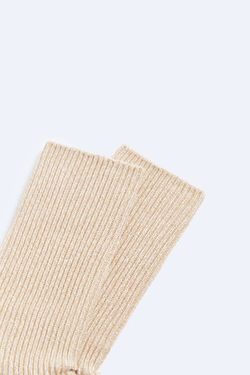 ZARA НОСКИ В РУБЧИК В СТИЛЕ РУСТИК, БЕЖЕВЫЙ