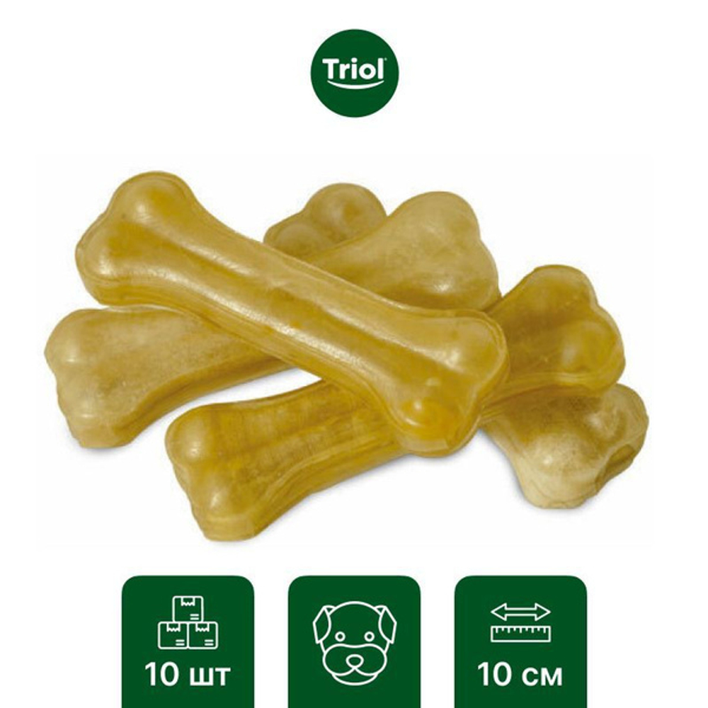 Косточки жевательные, 10см (пакет 10шт.), серия DENTAL, Triol