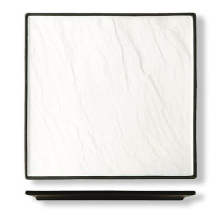 Блюдо квадратное 25*25 см Relief белое с черным бортом фарфор P.L. Proff Cuisine [3]