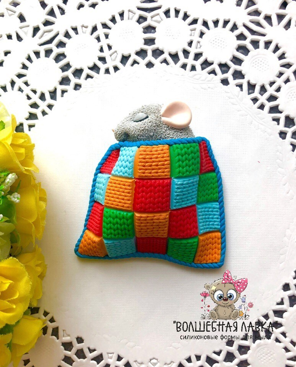 Силиконовая форма Мышка под одеялом