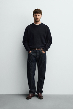 ZARA СВИТЕР ИЗ 100% КАШЕМИРА, МОРСКОЙ СИНИЙ