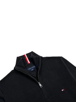 Свитер Tommy Hilfiger Solid Logo Quater-Zip Black