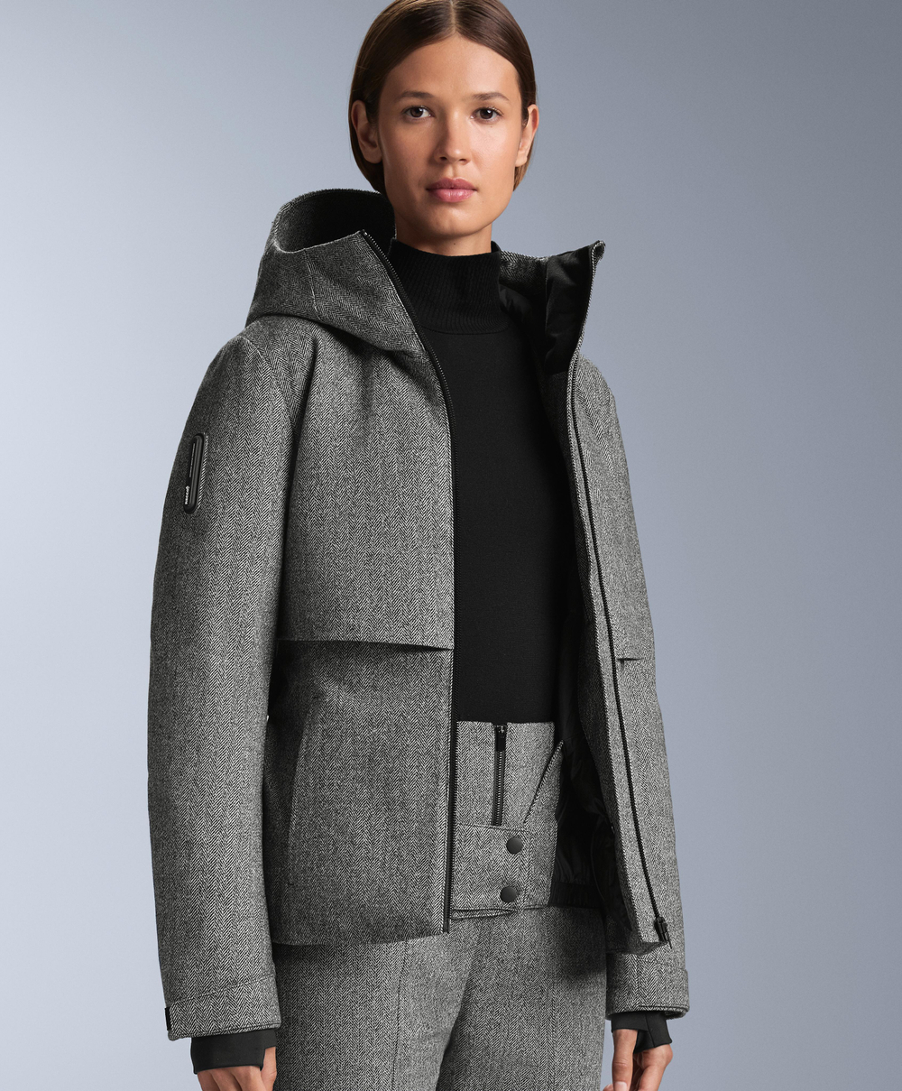 Oysho Водостойкая куртка FELLEX® Wool Blend SKI, антрацитово-серый