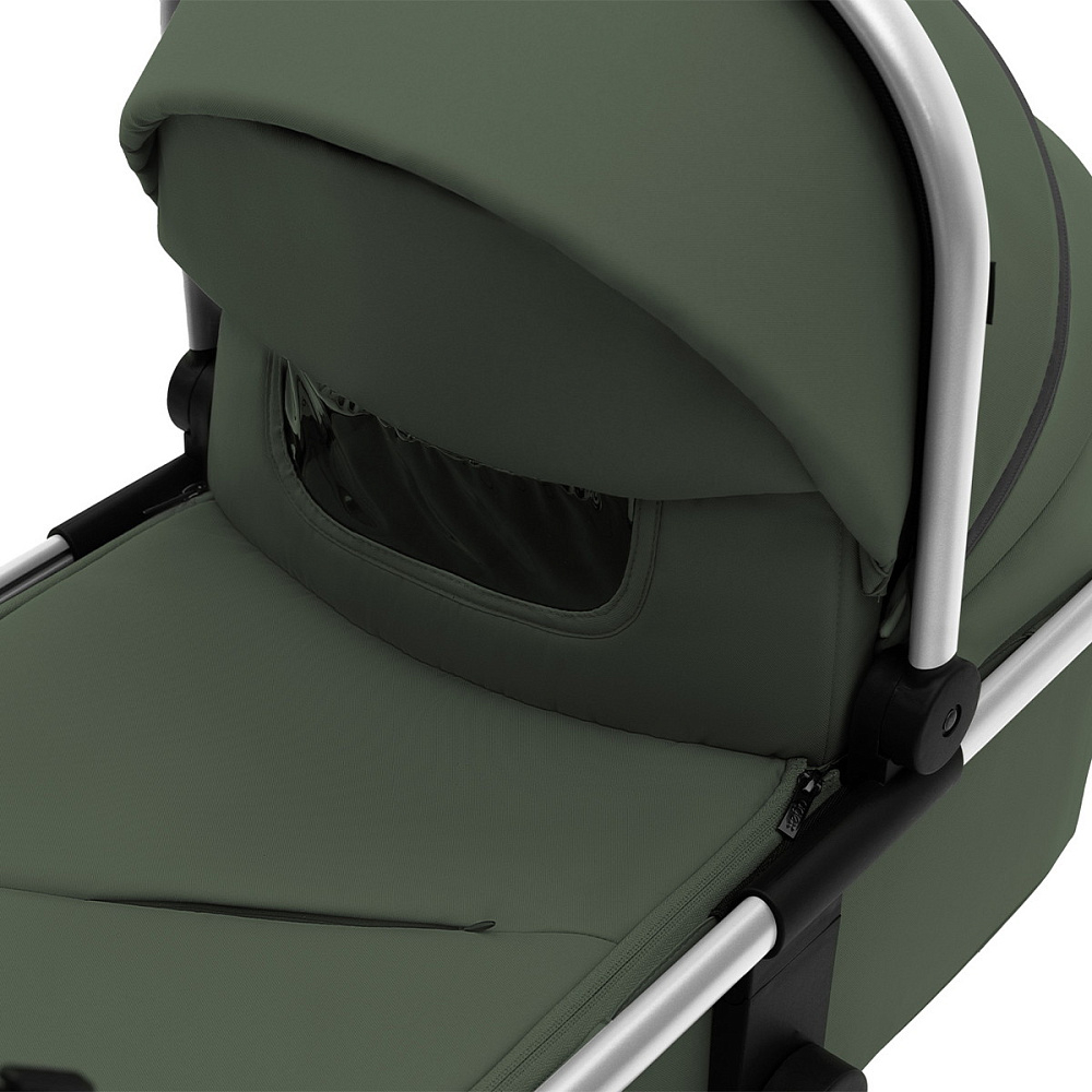 Коляска Agex Life 3 в 1 хромированная рама с автокреслом i-Safe S Grey ALC613 Crocodile (Зеленый)