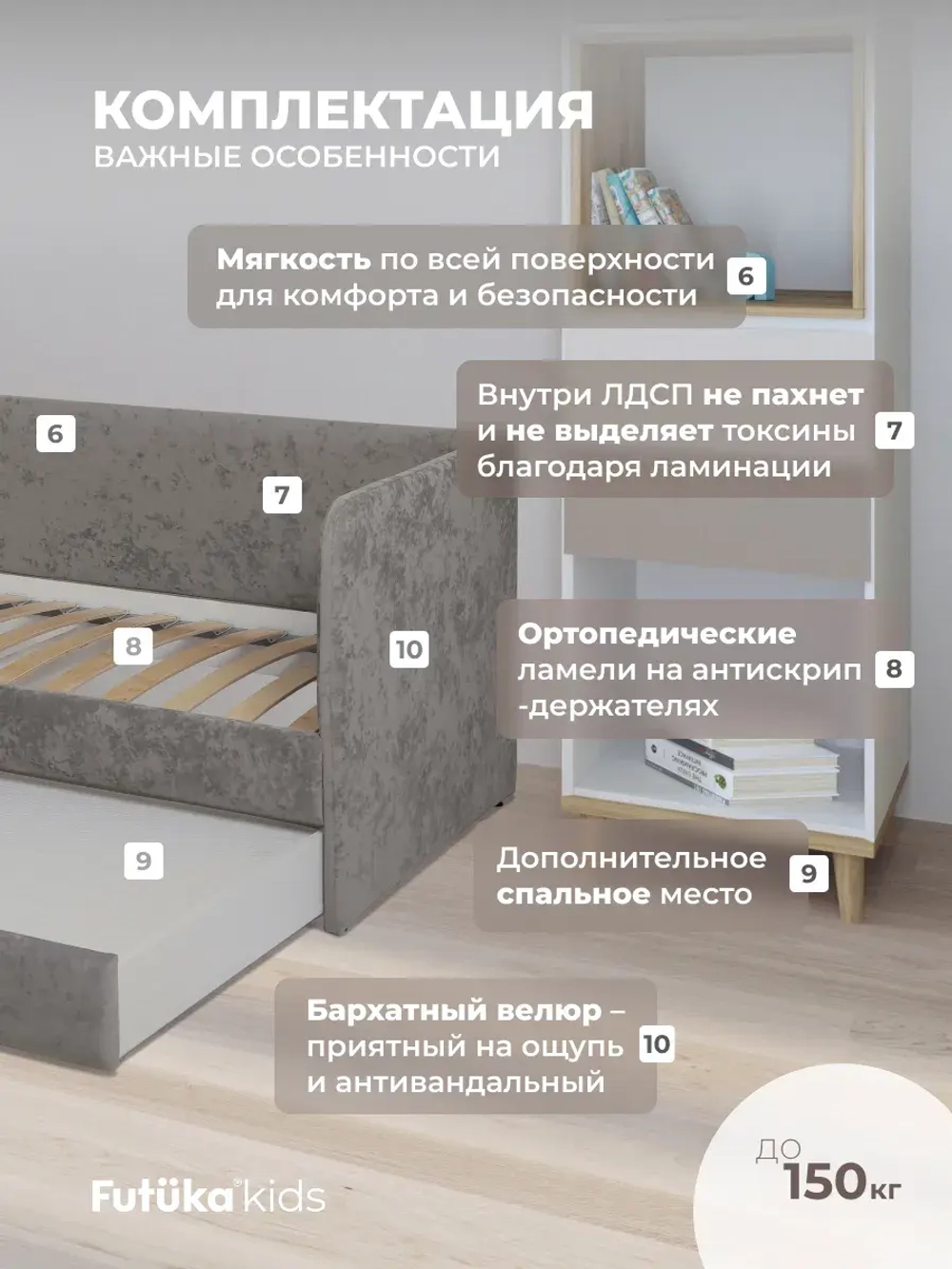 Диван - кровать Lilo 200х90 см ткань Nebby