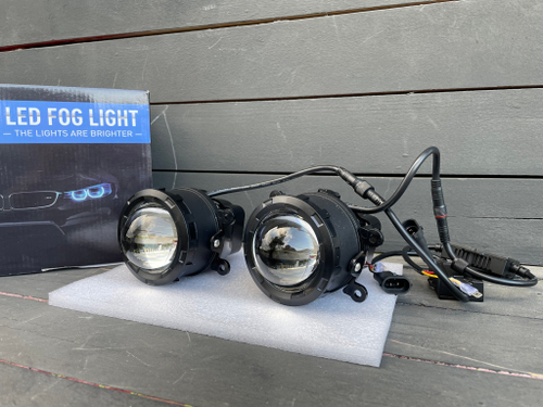 24е - ТУМАНКИ BI-LED (белый, ближний + дальний) би-линзы(Citroen, Ford, Mitsubishi, Land Rover, Renault, Suzuki, Daewoo),светодиодные противотуманные фары (2 шт. / комплект)