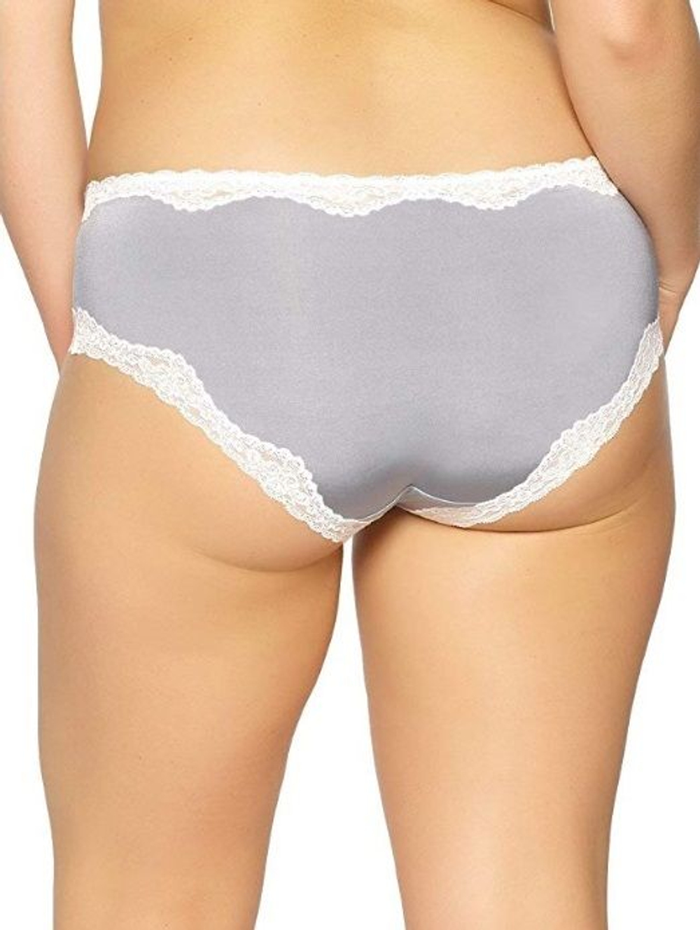 Трусы-хипстеры с контрастной кружевной отделкой (Размер: M) (Цвет: красный)