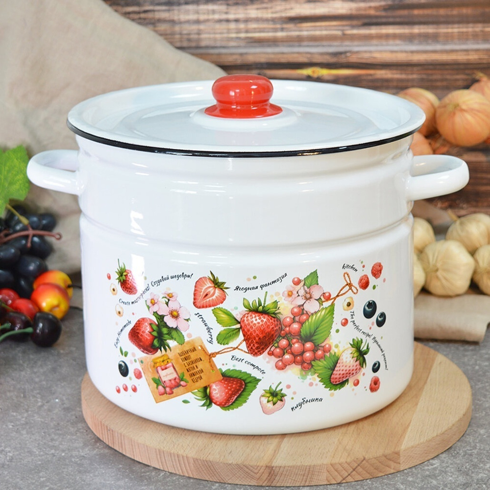 Кастрюля 9л "Ягодки" тм Appetite