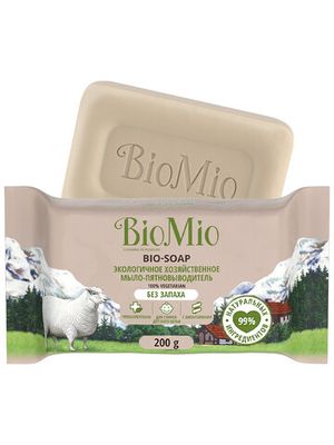 BioMio BIO-SOAP  хозяйственное мыло. Без запаха, 2 штуки по 200 г. каждое