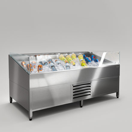 Напольная витрина для выкладки соков и фруктов на льду Finist VJ/800
