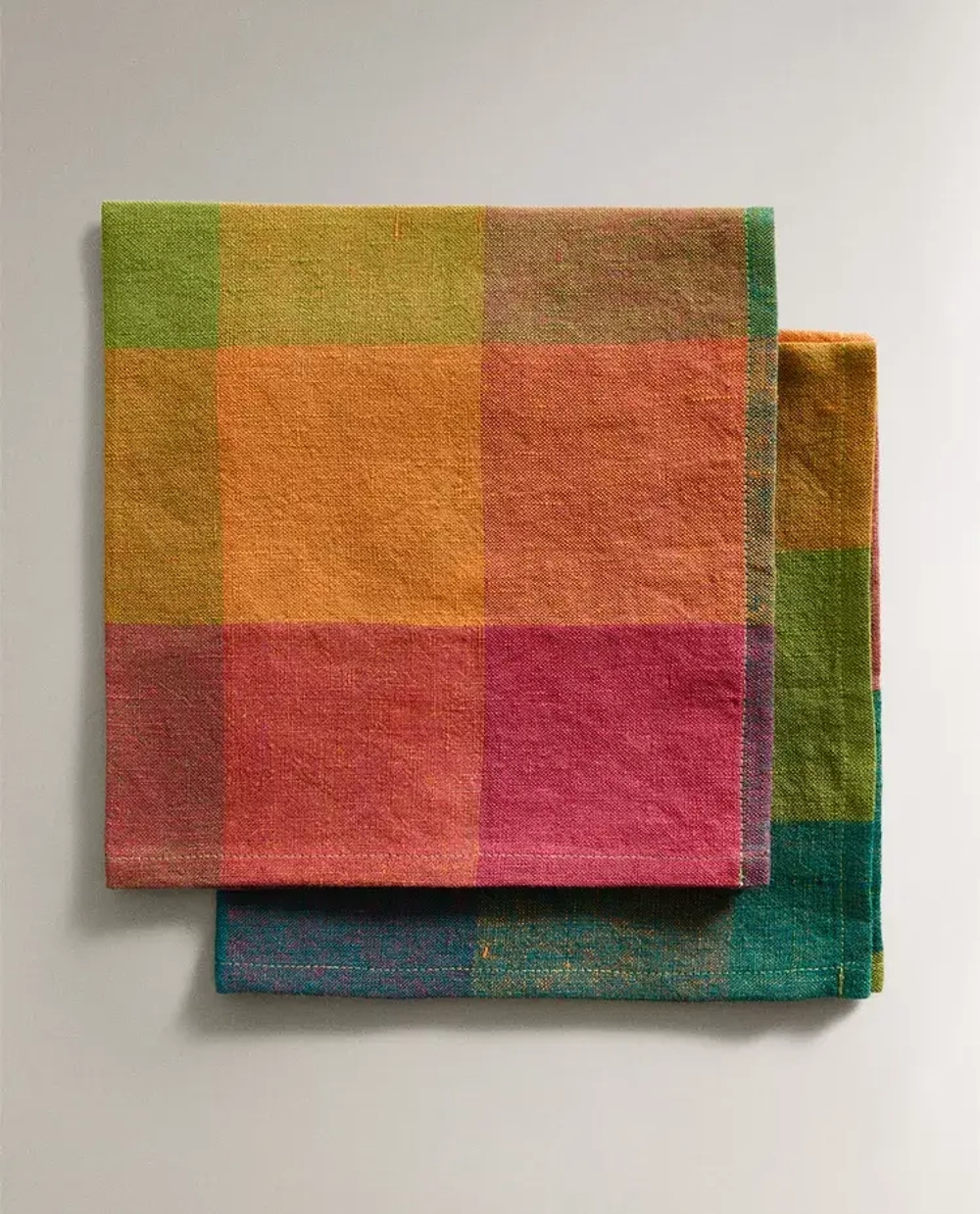 ZARA HOME ХЛОПКОВАЯ САЛФЕТКА (НАБОР ИЗ 2 ШТ.), ЗЕЛЕНЫЙ