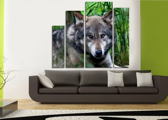 Модульная картина "Спокойный волк"