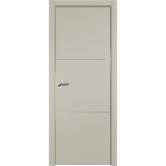 Межкомнатная дверь unilack Profil Doors 102E шеллгрей с алюминиевым молдингом