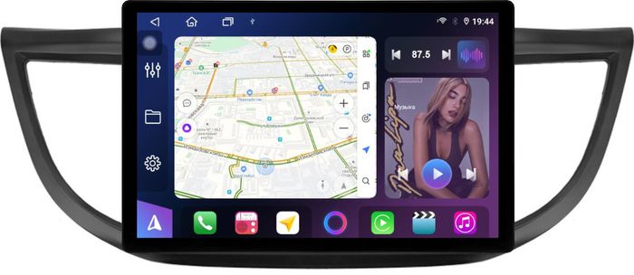 Магнитола для Honda CR-V 4 2012-2016 (большая рамка 9) - FarCar BX877 монитор 13" 2K QLED на Android 13, Быстрая, CarPlay, 4G SIM-слот