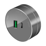 MULTITRACK Розетка 2хUSB (тип А+С) 18 Вт, 5 В/3 А ГРАФИТ