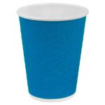 Стакан одноразовый бумажный 300/360 мл, D 90 мм, двухслойный, "Соты", синий, КОМПЛЕКТ 50 шт., холодное/горячее, WELDAY (ВЭЛДЭЙ), 702707