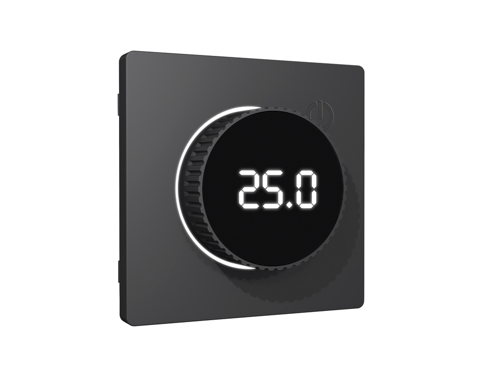 AP9058 Лицевая панель ALFA (Графит мягкое касание) для терморегулятора теплого пола с цифровым дисплеем QUANT