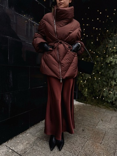 Пуховик с косым замком