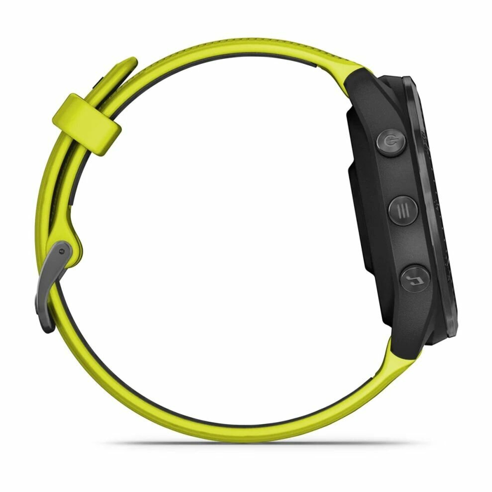 Смарт-часы Garmin Forerunner 965 черные, темно-серый DLC титановый безель, с желто-черным ремешком (010-02809-12)