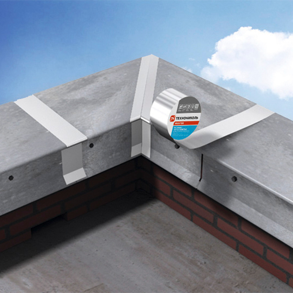 Лента-герметик самоклеящаяся Технониколь Nicoband, битумно-полимерная, 3 м x 10 см, серебристая