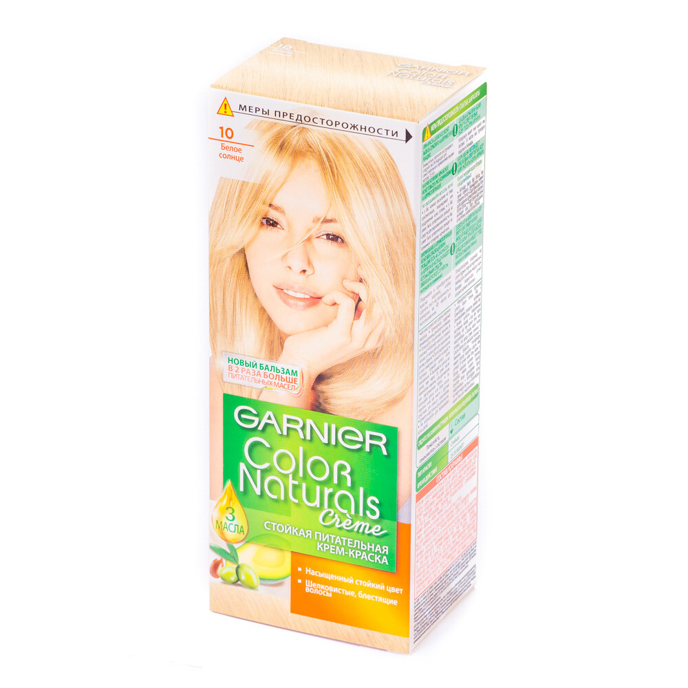 Garnier Краска для волос Color Naturals, тон №10, Белое солнце, 60/60 мл