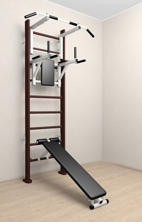 Деревянная шведская стенка Sv Sport 905в (Турник стандарт/Брусья/Скамья)