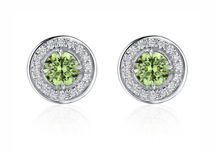 Пусеты-трансформеры с демантоидами по 0.4 ct и съемной обсыпкой