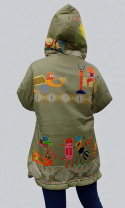 Двусторонняя куртка «Прелюдия к цивилизации», по мотивам одноименной картины художника-сюрреалиста Виктора Браунера