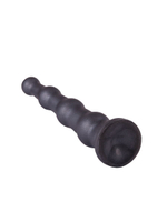 Анальная пробка платинового цвета с изгибом - 18 см. (Цвет: черный)