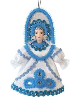 Кукла-подвеска сувенирная в стиле Гжель