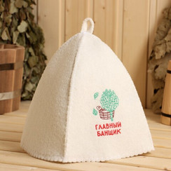 Шапка для бани и сауны Главный Банщик