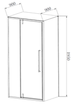 Душевой уголок Slim-N VSR-4SNP9010CLB, 1000*900, черный, стекло прозрачное